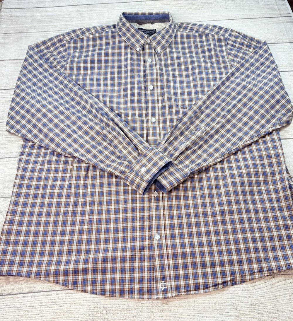 Cody James Men’s Western Long Sleeve Collared Button Up Shirt Plaid Size 3XLT